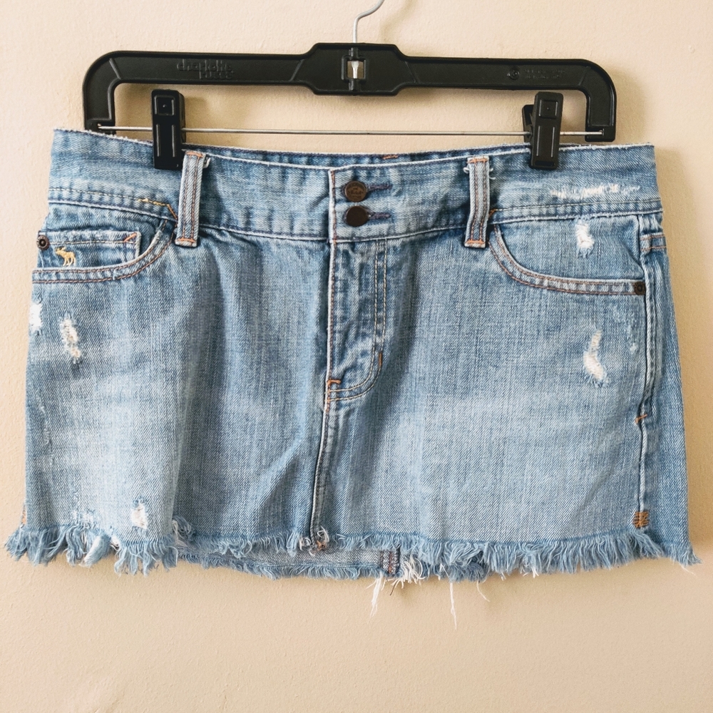 A&F Raw Hem Denim Skirt